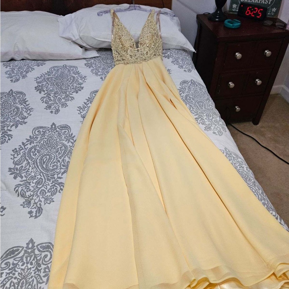 Yellow Prom dress.